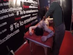 First a massage after that a fisting in front of the public FER095