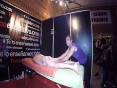 A mature man receives a massage from another man in front of all the people who film them with cameras and phone RED FER090